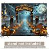 1 piece of 2D background fabric, a pumpkin lantern and Halloween-themed polyester fabric background, for the living roomzyc