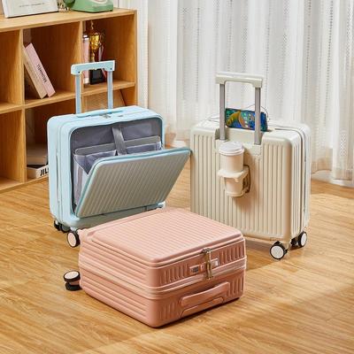 Valigia a mano da 20 pollici con apertura frontale: Valigia a carrello multifunzionale con lucchetto a combinazione per uomo e donna.