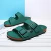 New Cork Slippers Men's and Women's Same Finger-catching Slippers Wear Platform Casual Sandals Solid Color Casual Shoes