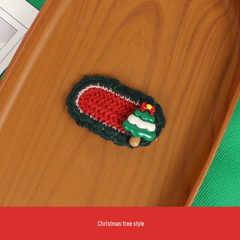 Handmade Knitted Christmas Hair Clips: Cute Santa Claus & Snowman Accessories for Adults and Kids