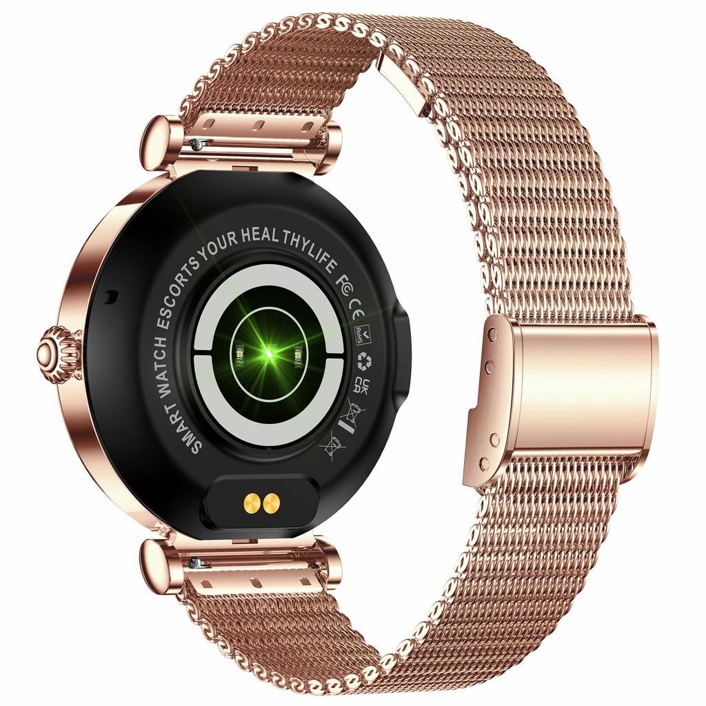 CF30 1.27-inch Steel Strap Women Waterproof Smart Watch Diamond Decor Health Monitoring Fitness Tracker Smart Bracelet