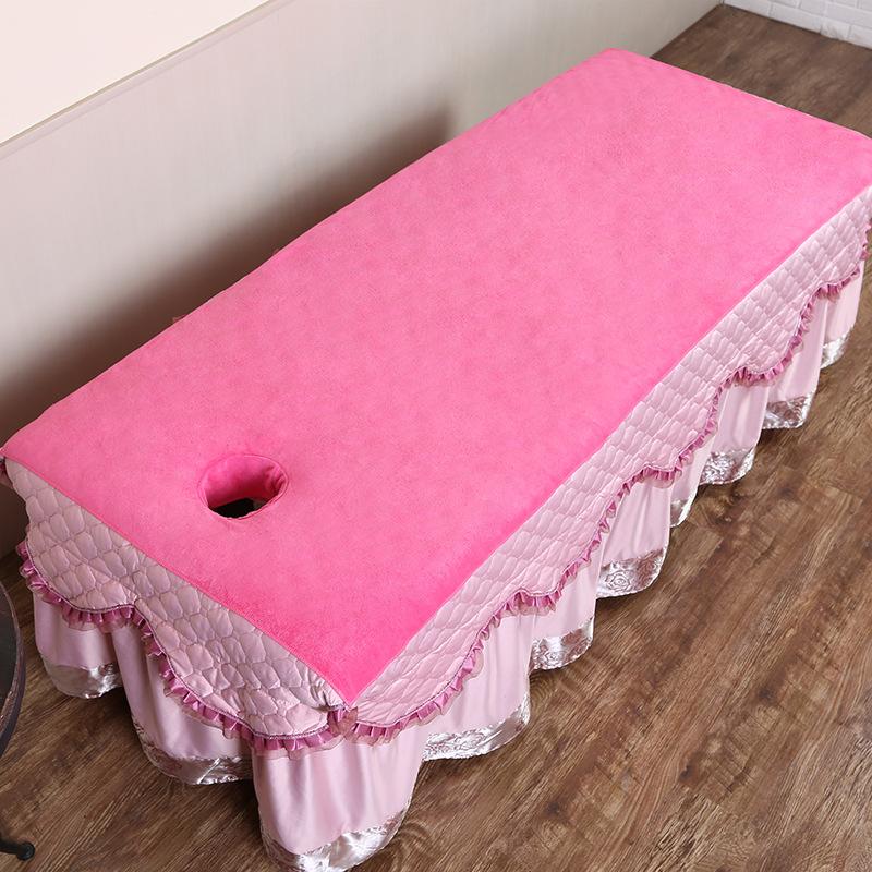 Beauty Bed Sheets Bath Towels Massage Therapy Bed for Beauty Salons Large Towels Adult Soft Polyester Dustproof Pad with Holes