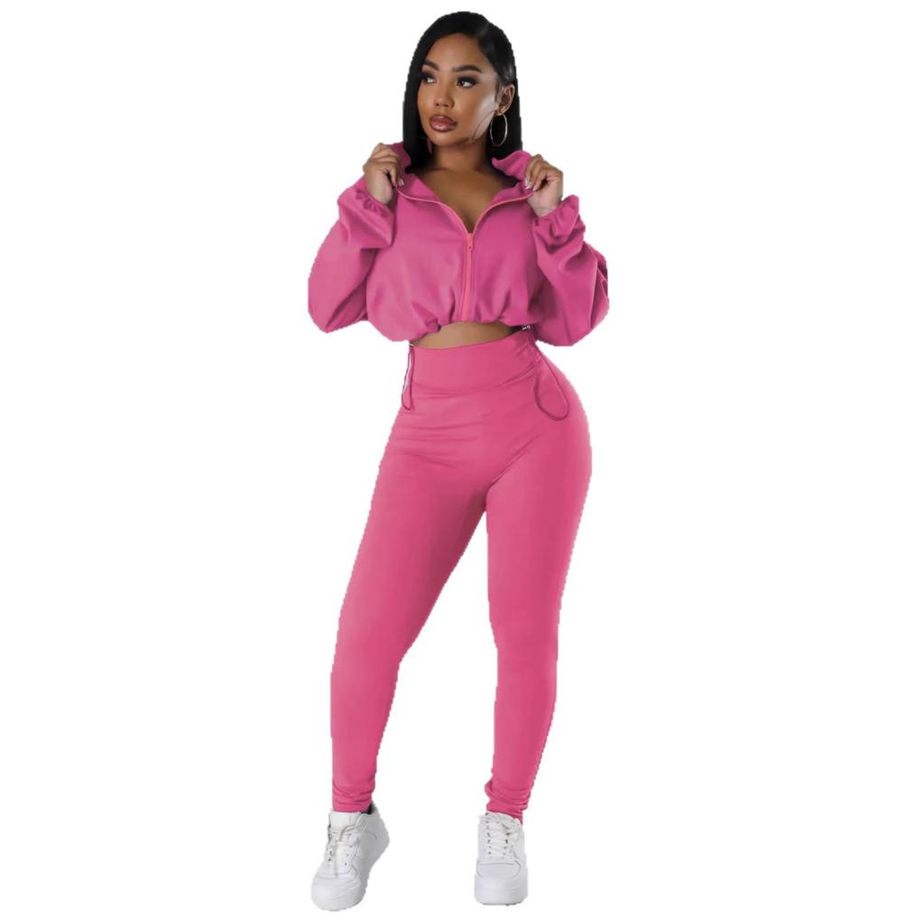 TW502 Women's European-American Autumn/Winter Fashion Sports Hoodie & Pants Set