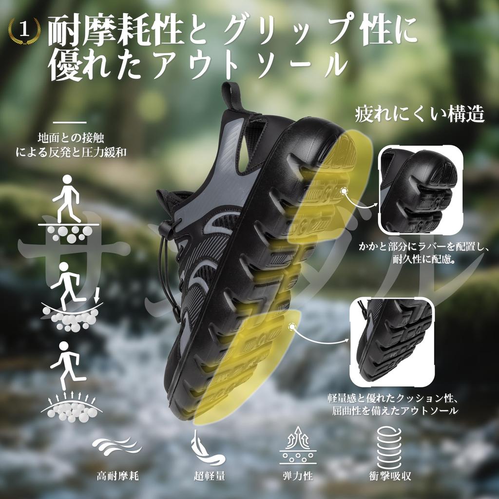 Foxsense Sports Outdoor Sneaker Summer Toe Size Men's Sandals, Sandals, Sandals, Walking, Casual, Amphibious, Climbing, Sandals, Protection,