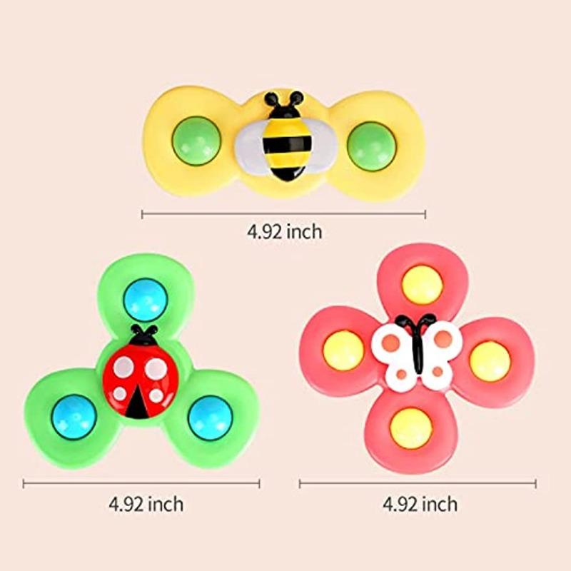 3 szt. Przyssawka Spinner zabawki dla 1-2-letnich chłopców|bączek zabawki dla dzieci urodziny prezenty dla dzieci dla 1-letnich dziewczynek|zabawki sensoryczne
