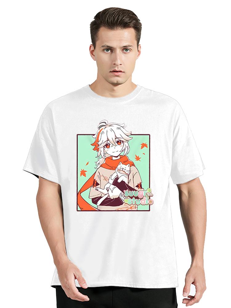 Genshin Impact Kaedehara Kazuha Graphics T Shirt Men Women Harajuku Fashion T-shirt Oversized Tshirt Cotton Unisex Tees Clothing