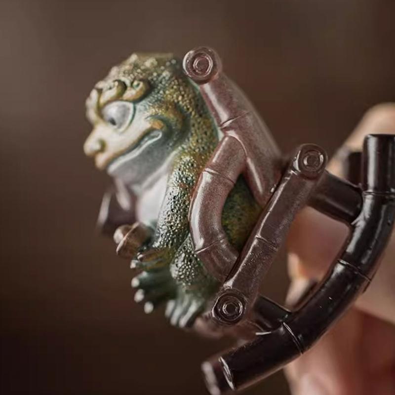 Resins Rocking Chair Frogs Teas Pet With Exquisites Craftsmanship Temperature Sensitive Color Changing For Home Decors