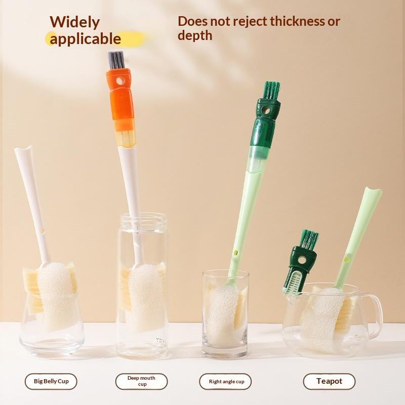 5-In-1 Cup Washing Tool For Household Use Multifunctional Cup Brush Water Cup Thermos Cup Brush Milk Bottle Cleaning Sponge Brus