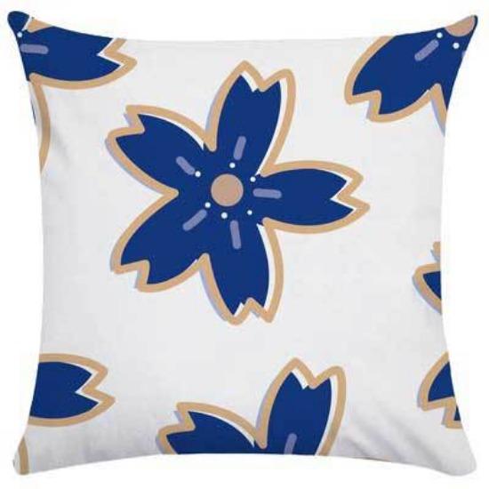 Nordic Pillow Ins Light Luxury Style Pillow Case Retro Art Abstract Blue Pillow Flower Sofa Backrest