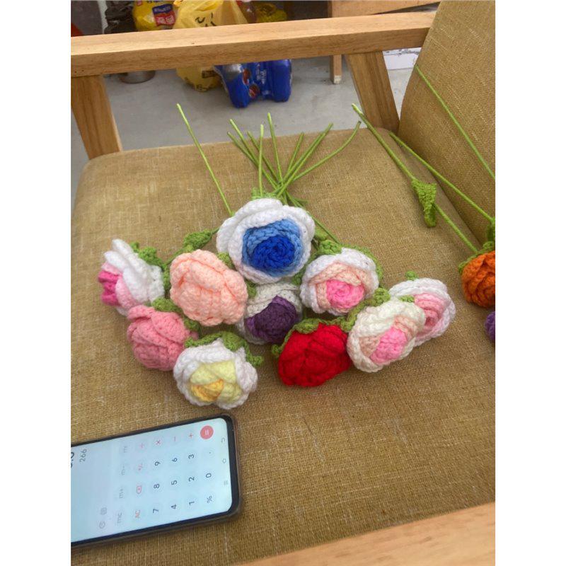 Handmade Knitted Wool Rose - Creative Valentine's Day or Birthday Gift for Girlfriend or Best Friend