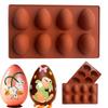 Silikonformar för påskägg med 8 hål, Äggformad form för Cake Pops, Bakformar för att göra Choklad, Gelé, Påskgodis, Cupcakes