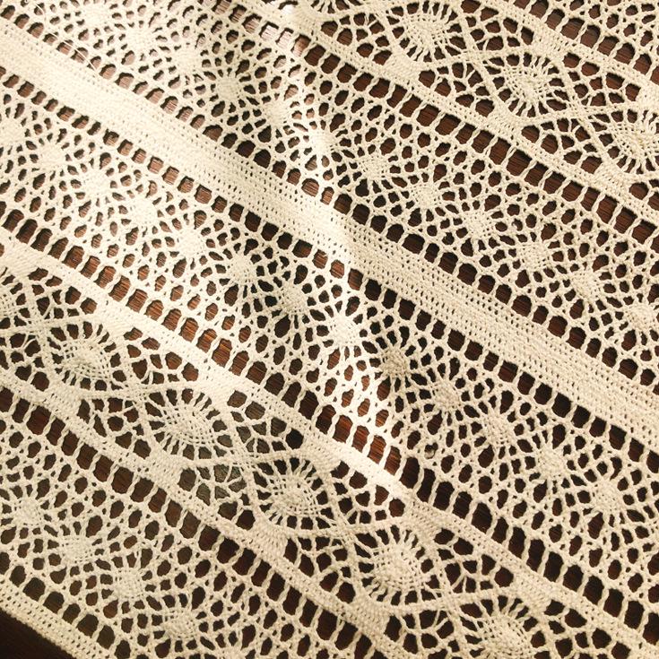 Retro Pastoral Heklet Blonder Bomullsduk & Flerbruksdeksel