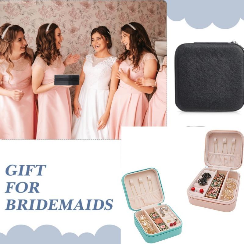 Boîte de Rangement pour Bijoux en Cuir Imitation 12 pièces, Organisateur d'Boucles d'Oreilles Portable, Cadeau de Demande en Mariage Parfait pour la Saint-Valentin et le Nouvel An