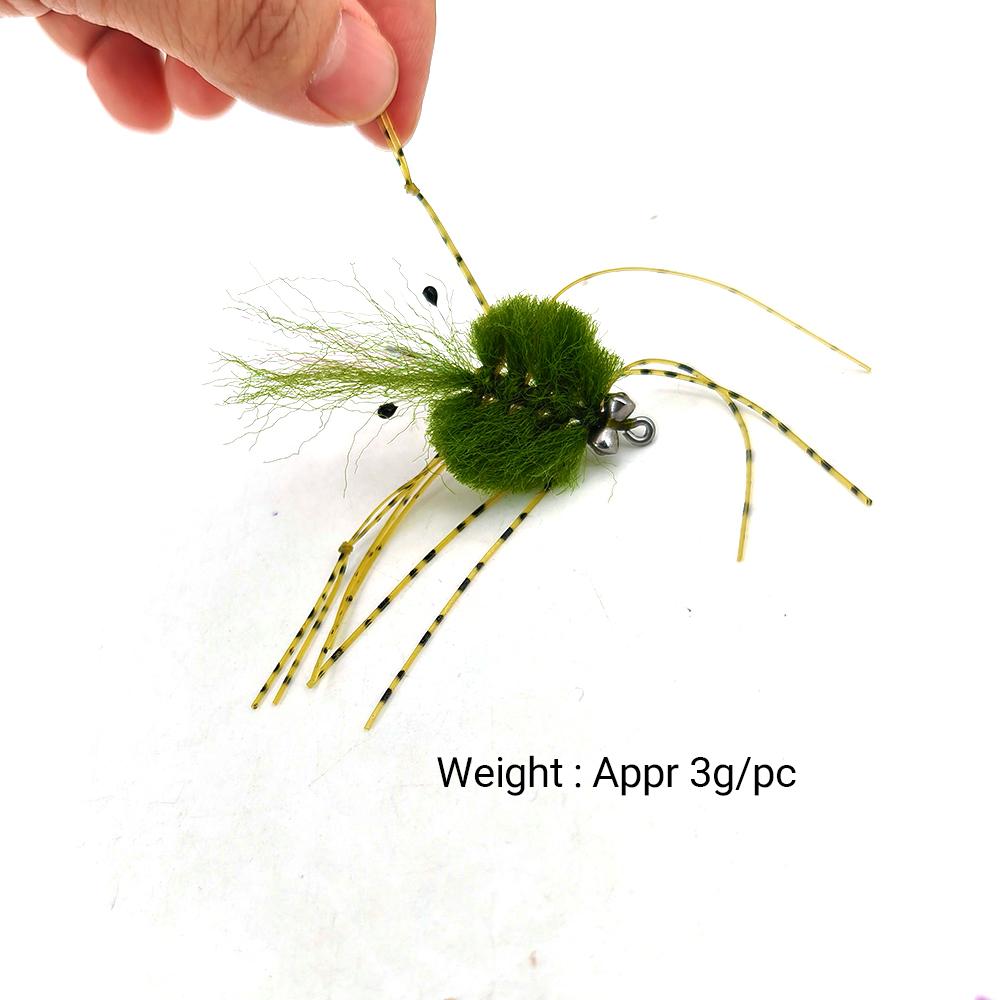 1PC/2PCS Weighted Saltwater Fishing Lure EP Crab Fly for Redfish, Striped Bass, Trout, Snook - Tungsten Eyes, UV Resin