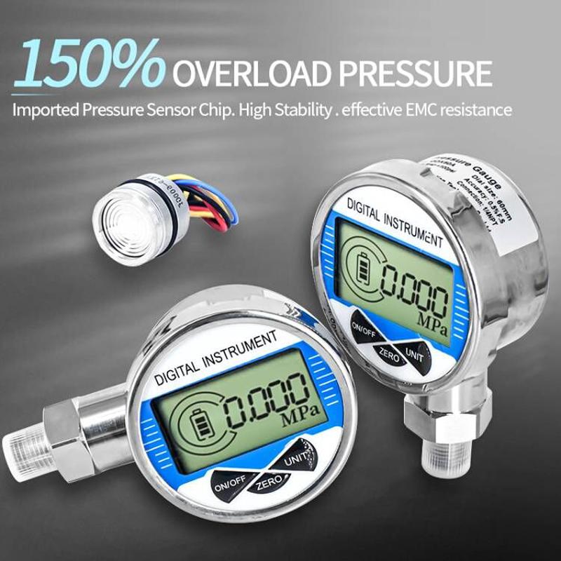 Digital Hydraulic Pressure Gauge 400BAR 600Bar Pressure Measuring Instrument Tester Meter G1-4 M20-1.5 NPT1-4 Digital Manometer