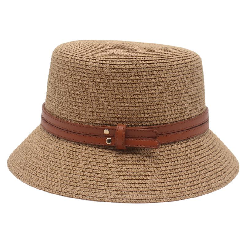 Japanese Papyrus Bucket Hat Double Yellow Belt Versatile Male And Female Models Catwalk Sunscreen Sunshade Straw Hat