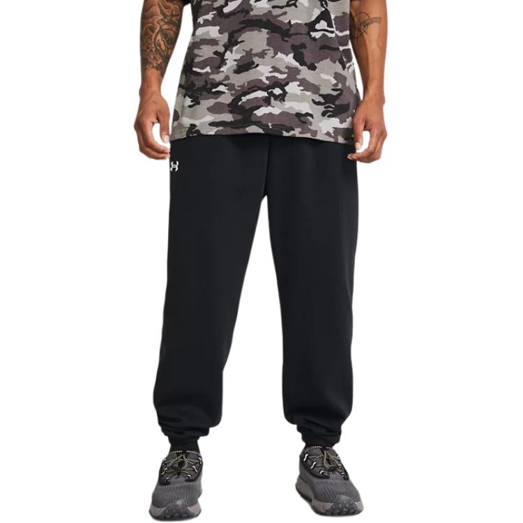 Under Armour Rival Fleece Fashion Comfortable Soft Skin-Friendly Casual Pants Men bottoms Black 1383097-001