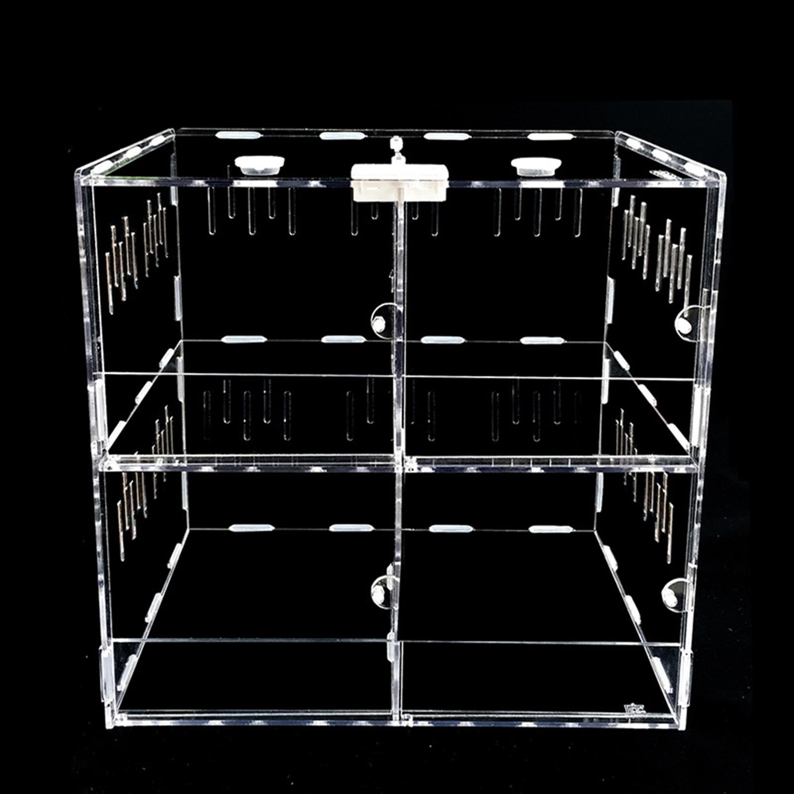 

Acrylic Pet Box 4 Grids Reptile Lizard Crawling Insect Breeding Box чистый