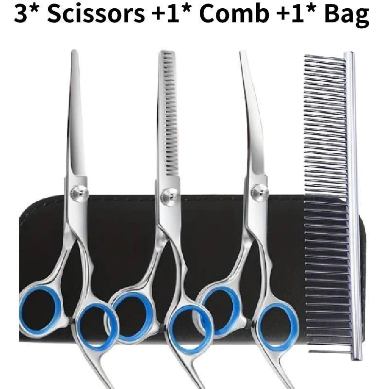 Professional 6 Inch Pet Grooming Scissors Set With Stainless Steel Tools And Accessories
