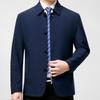 Middle-aged Mulberry Silk Men's Tops Business Casual Lapel Jacket Spring and Autumn New Dad Wear Leader Cadre Jacket