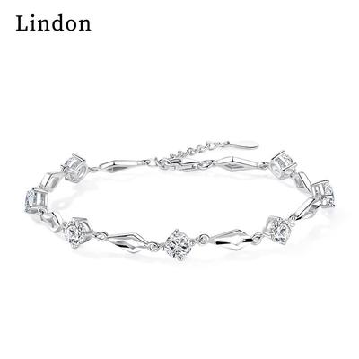 Lindon Zircon Bracelet Jewelry Geometric Bead Chain Link Bracelets Fashion Fine Wedding Gift for Girlfriend Women