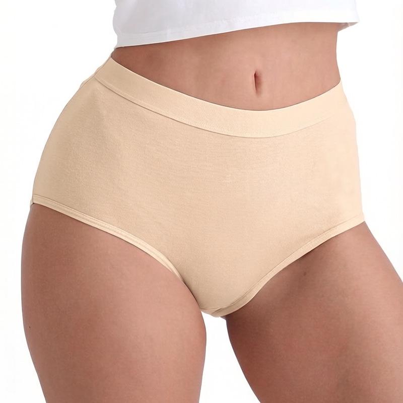 High-Waisted Breathable Cotton Women's Briefs - Moisture-Wicking, Non-Binding, Plus Size Underwear