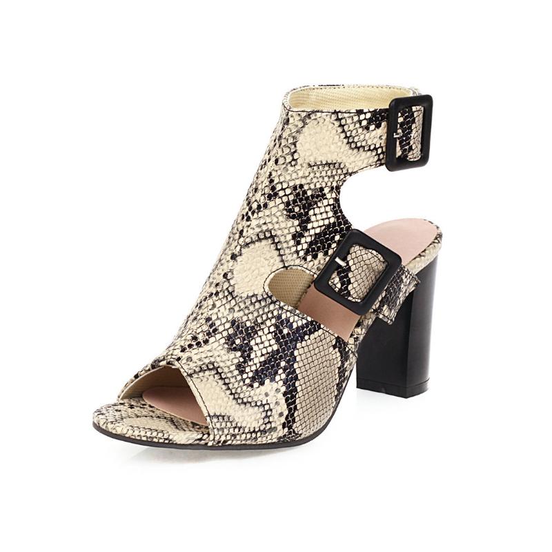 Summer Shoes Woman 2025 New Women's Sandals Fashion Serpentine High Heel Sandals Rome Sexy Square Heeled Hollow Sandales WSH3895