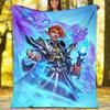 Soccer Sport Silhouette Fleece Printed Flannel Blanket, Warm Soft Throw Sofa Bed Blanket