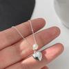 Korean Style Sweetheart Pearl Clavicle Necklace - Trendy Simple Peach Heart Design