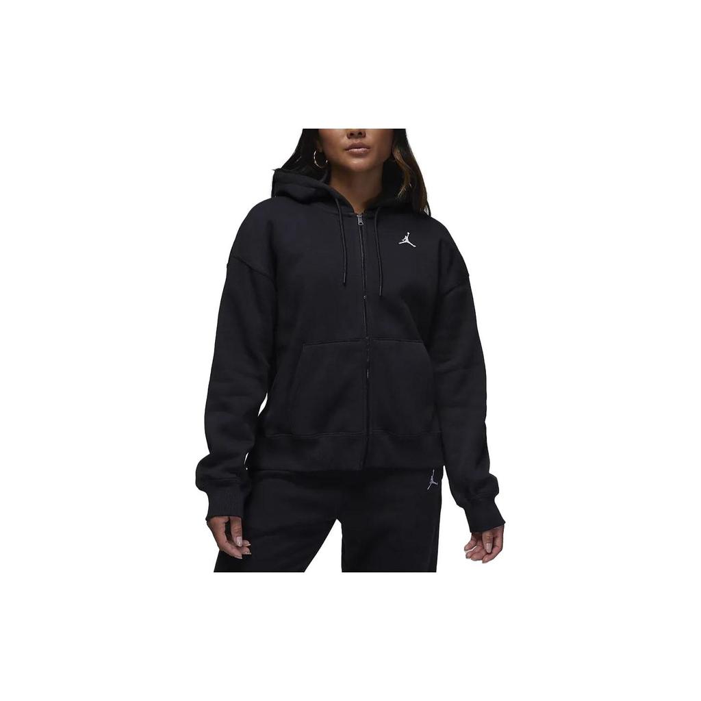 Jordan Giacca con cappuccio monocolore Brooklyn con fodera in pile e zip Donna Capispalla Nero FD7866-010