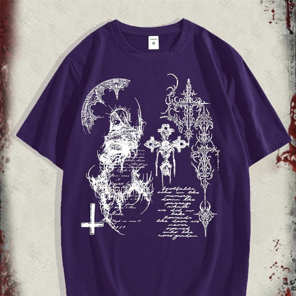 Men's High Street Hip-Hop Dark Style Printed T-Shirt, New Spring/Summer Collection