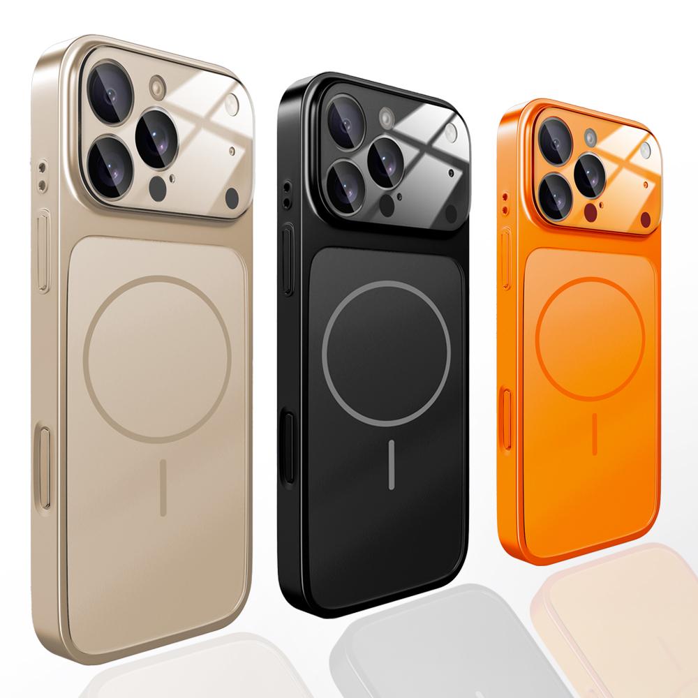 Original Magnetic For Magsafe Glass Case For iPhone 17 16 15 14 13 Pro Max Full Camera Lens Protection Thin PC Bumper Cover