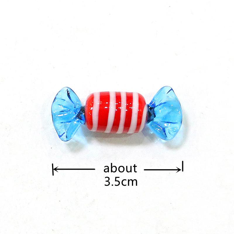 18pcs Vintage Creative Murano Style Tiny Glass Sweets Candy Craft Ornaments For Home Party Wedding Christmas Festival Decor Gift
