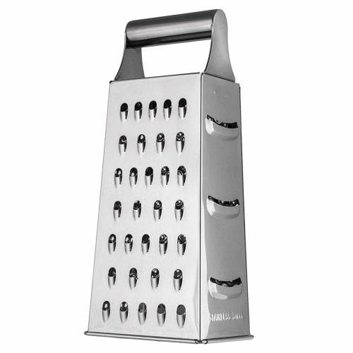 J-ouuo 4-Sided Cheese Grater, Vertical, Ergonomic Stainless Steel, for Cucumber, Carrot, Cheese, Fruit, Vegetables, Chocolate, Cheese Grater, Kitchen