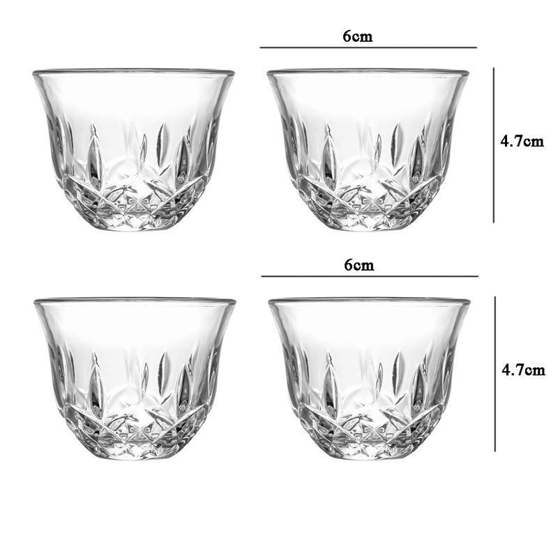 4pcs Sets Exquisite Glass Cup Tea Cup Shot Glass Transparent Drinking Glasses Light Luxury Wine Glass Party Elegant Glassware