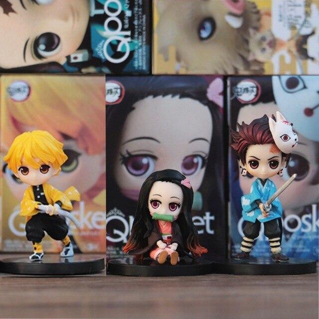 Demon Slayer Gk Kamado Nezuko Anime Action Figure Model Agatsuma Zenitsu Q Version Tanjirou  Pvc Statue Toy Desktop Figma