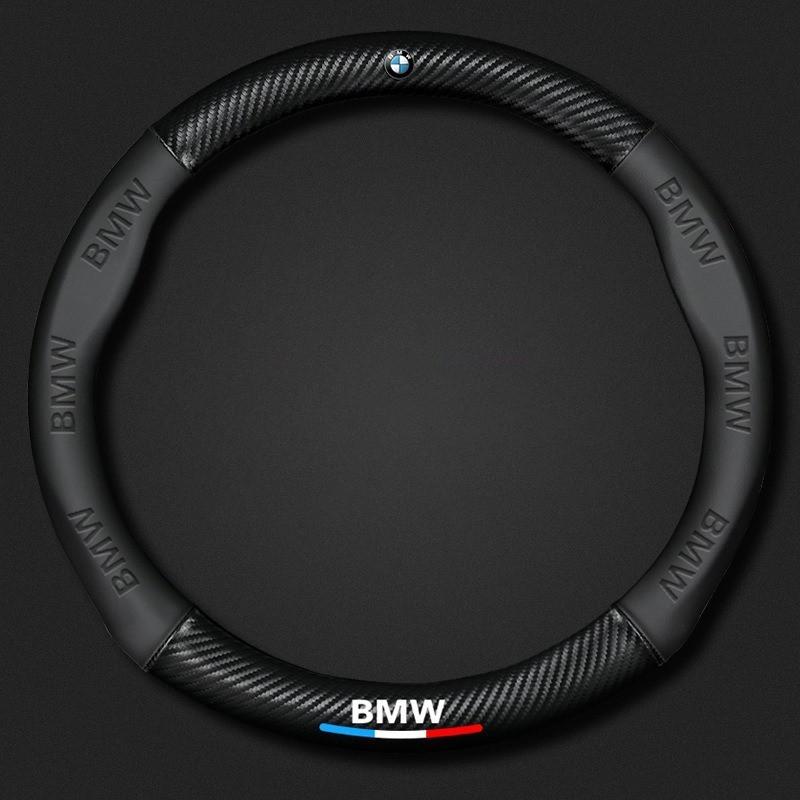 For BMW Car Steering Wheel Cover M X1 X3 X5 X6 G20 G30 E39 E46 E87 E90 E92 F10 F15 F30 Carbon Fiber Nappa Leather Accessories XX6
