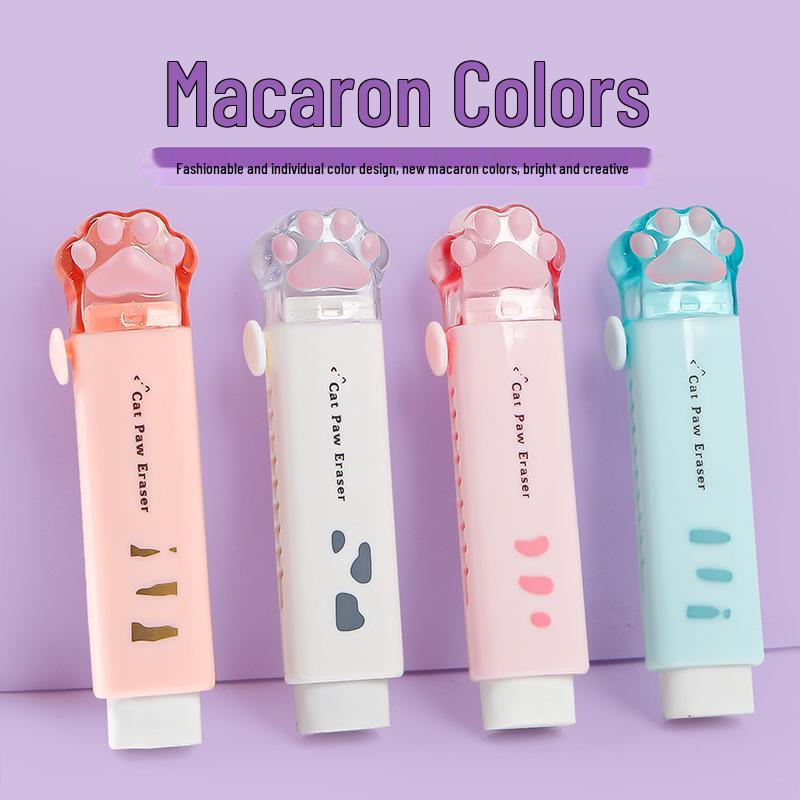 

Cartoon Cat Paw Push-Pull Eraser - Cute, Portable, No Residue, Ideal for Student Homework 103 Cat Paw Eraser White