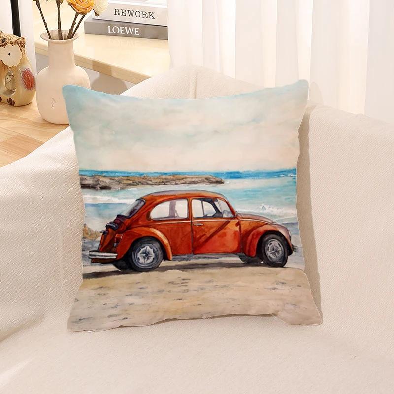 Cushion Cover Watercolor Car Pillow   Room Decor  Case
