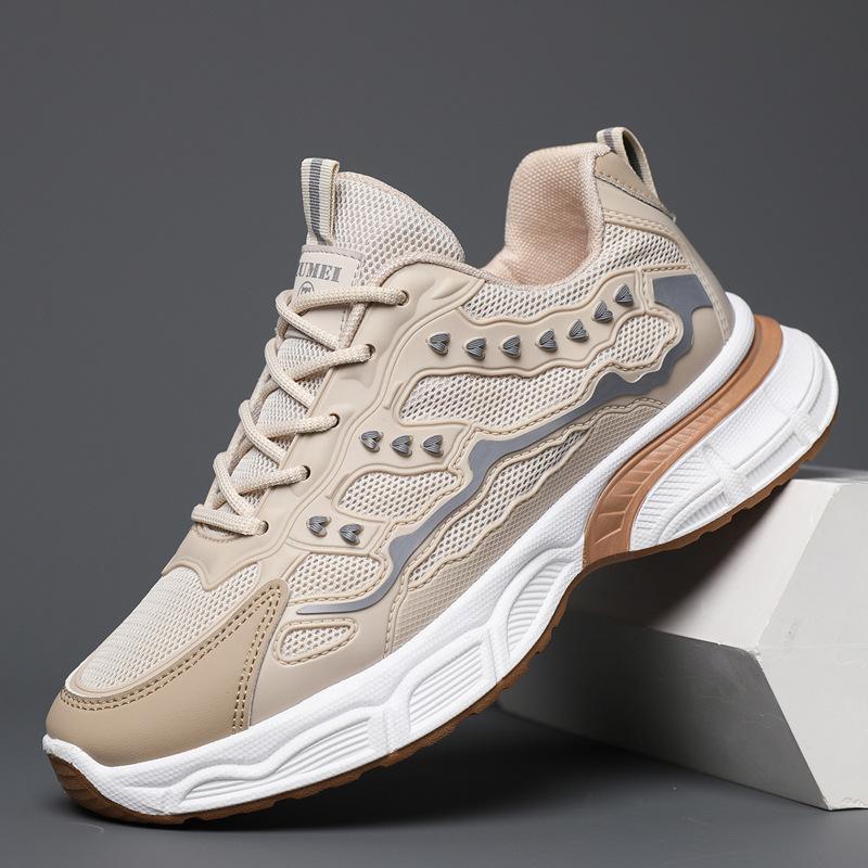

Men s breathable mesh sneakers 2025 autumn new versatile casual lightweight white shoes fashion sports men s shoes 39 хаки