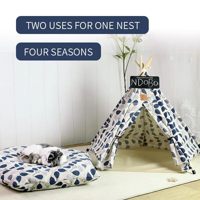 Pet Çadır Ev köpek yatağı Taşınabilir Çıkarılabilir Yıkanabilir Teepee Yavru Kedi Kapalı Açık Kulübesi Mağara Yastık ve Yazı Tahtası