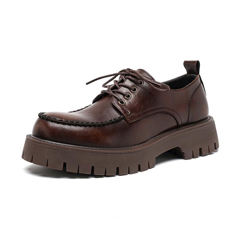 New big head leather shoes men's British retro heightening platform men's shoes youth low-top Martin shoes 76119-B