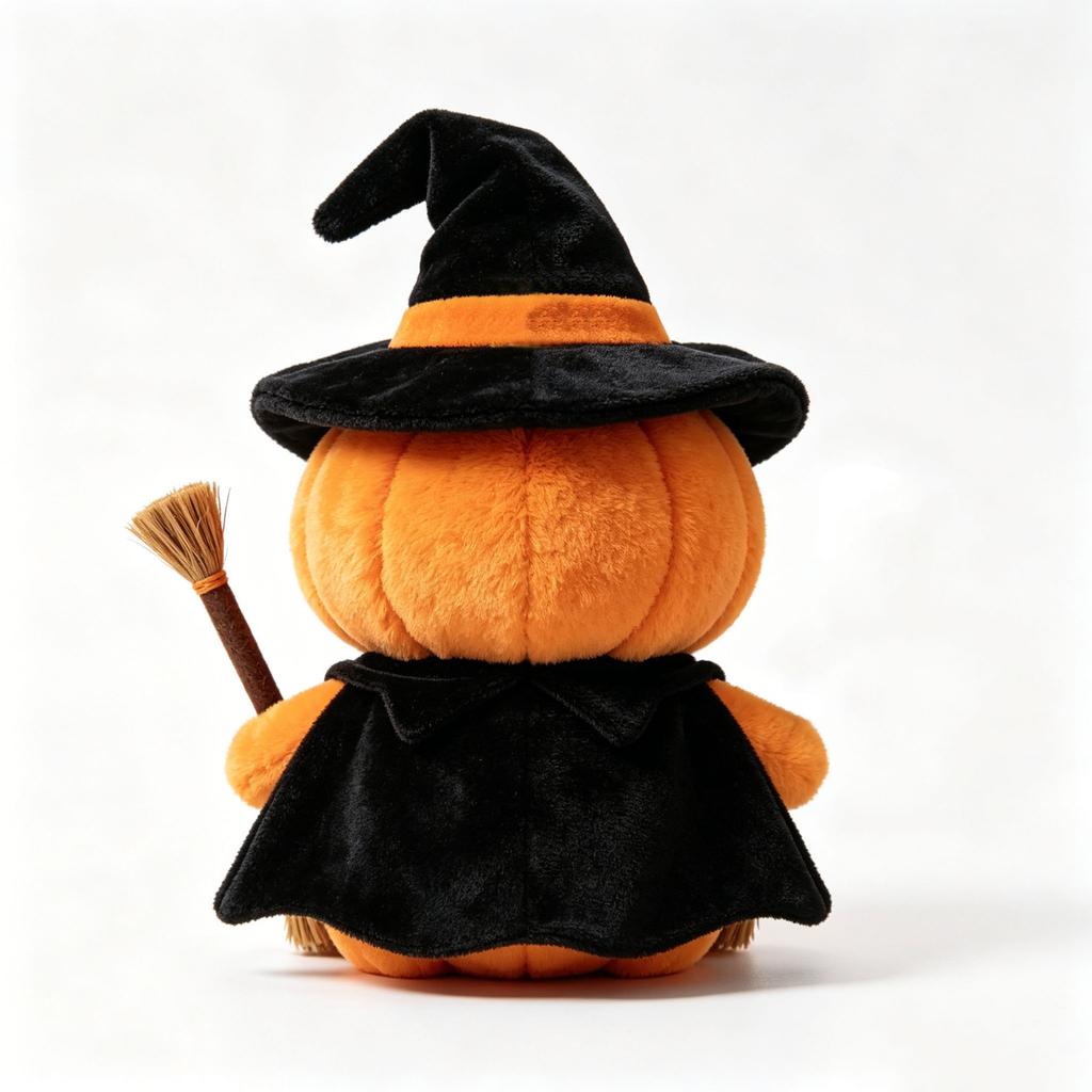 Halloween Pumpkin Wizard Plush Toy, Cute Stuffed Doll Gift for Kids, Fun Soft Toy