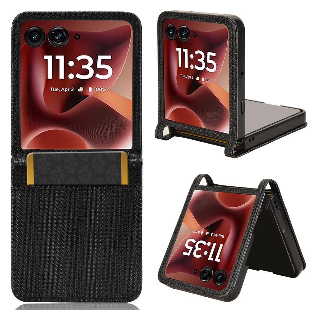 

Чехол-книжка для Motorola Razr 60 Ultra Кожаный чехол [Flip Vintage Leather] Кошелек Противоударный Прочный Ретро Чехол для телефона Motorola Razr 60 Ultra чёрный