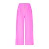 Wide Leg Cropped Pants for Women High Waist Button Front Loose Fit Casual Trousers with Pockets Lightweight Fabric