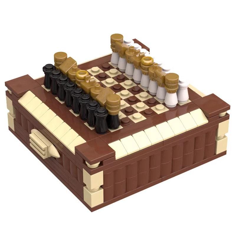 

MOC Мини-шахматная коробка для хранения с шахматной доской, конструктор, головоломка DIY для детей Electronic drawings