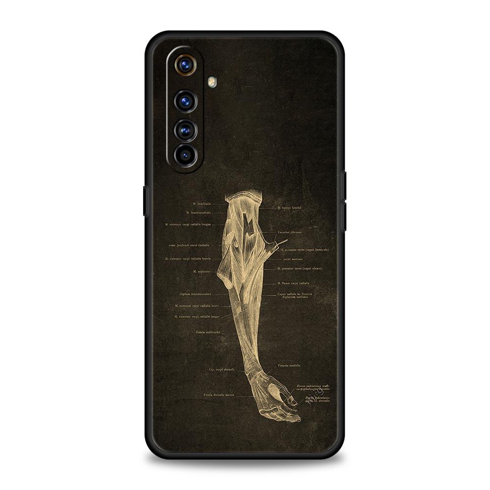 Case For Realme 12 11 10 9 8 5G 7 6 GT5 GT3 GT2 Pro Plus C21 C11 C25 C35 GT Neo 2 3 3T 5 Cover Skeleton Chalkboard Body Heart