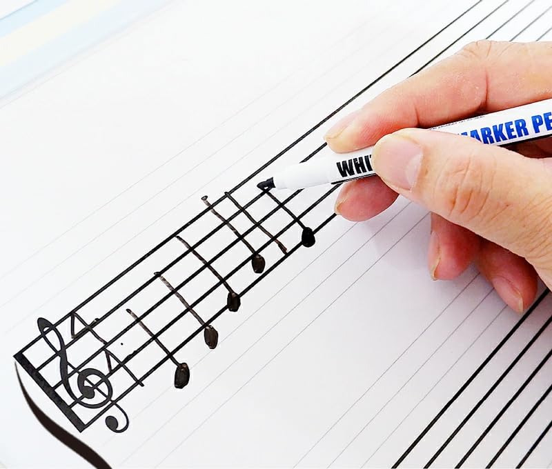 Mini Simple Musical Staff Whiteboard  W300mm X H200mm  Wall-Mounted  Whiteboard Staff Notation Board for Beginners, Self-Study, Musical Notes, Music