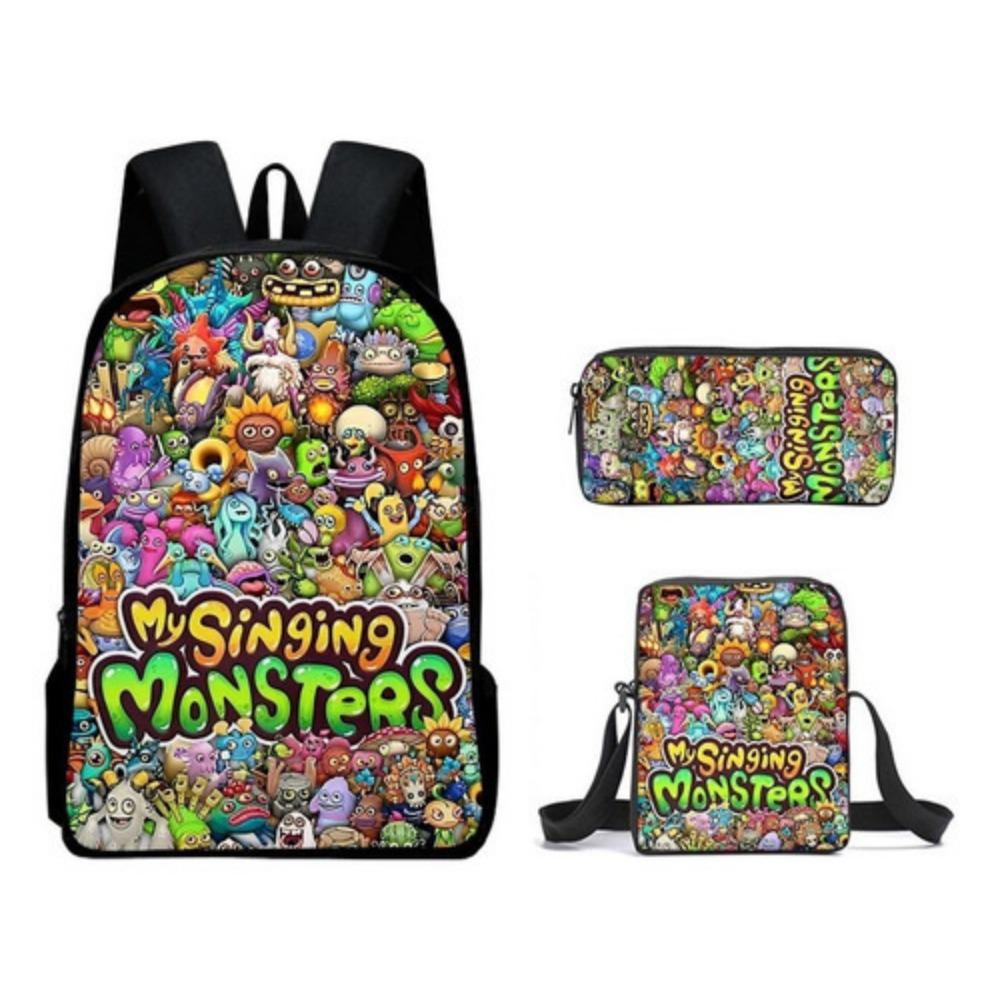 New monster music backpack trendy backpack European and American retro peripheral schoolbag