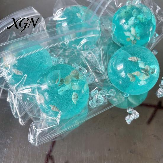 Stress Reducing Fidget Toy 1/2Pcs Ocean Beach Ball Anxiety Relief Clear Squeeze Shell with Seashells Inside Office Workers Relaxation Sensory